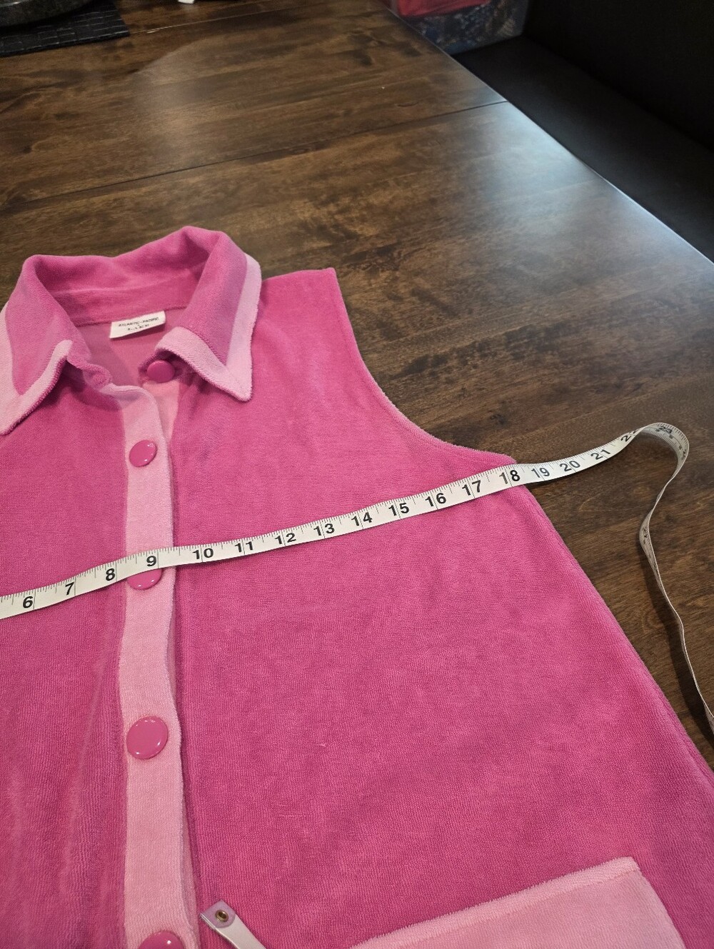 Atlantic Pacific X Lake Darcy Terry Cloth Sleeveless Dress Pink Lychee Medium - Picture 9 of 13
